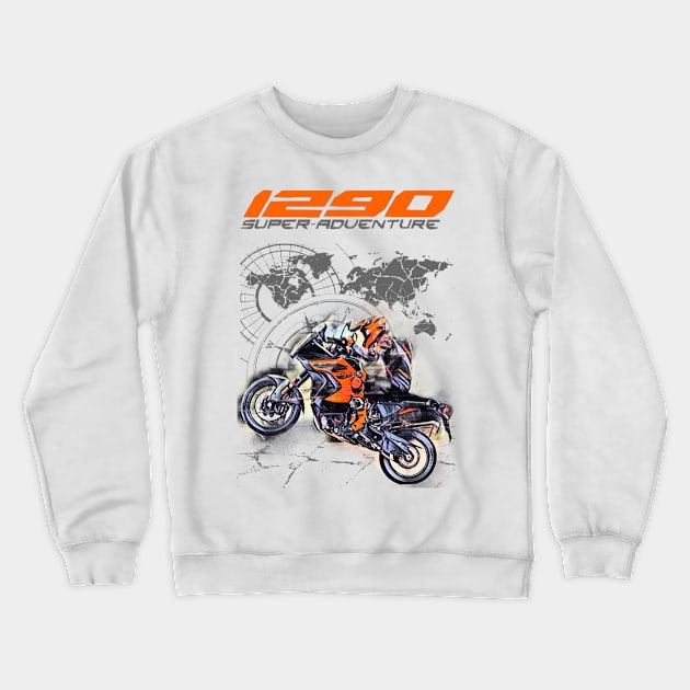 1290 Super Adventure Rider Crewneck Sweatshirt by EvolutionMotoarte